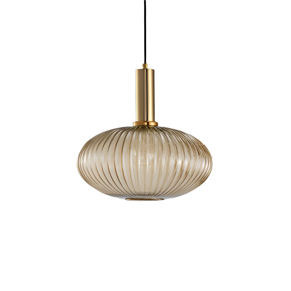 Retro Coloured Glass Pendant Light With Iron Fitting