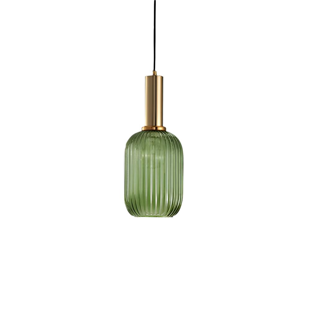 Retro Coloured Glass Pendant Light With Iron Fitting