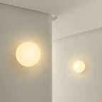 Minimalist Frosted Glass Wall Light LED Light With Iron Base