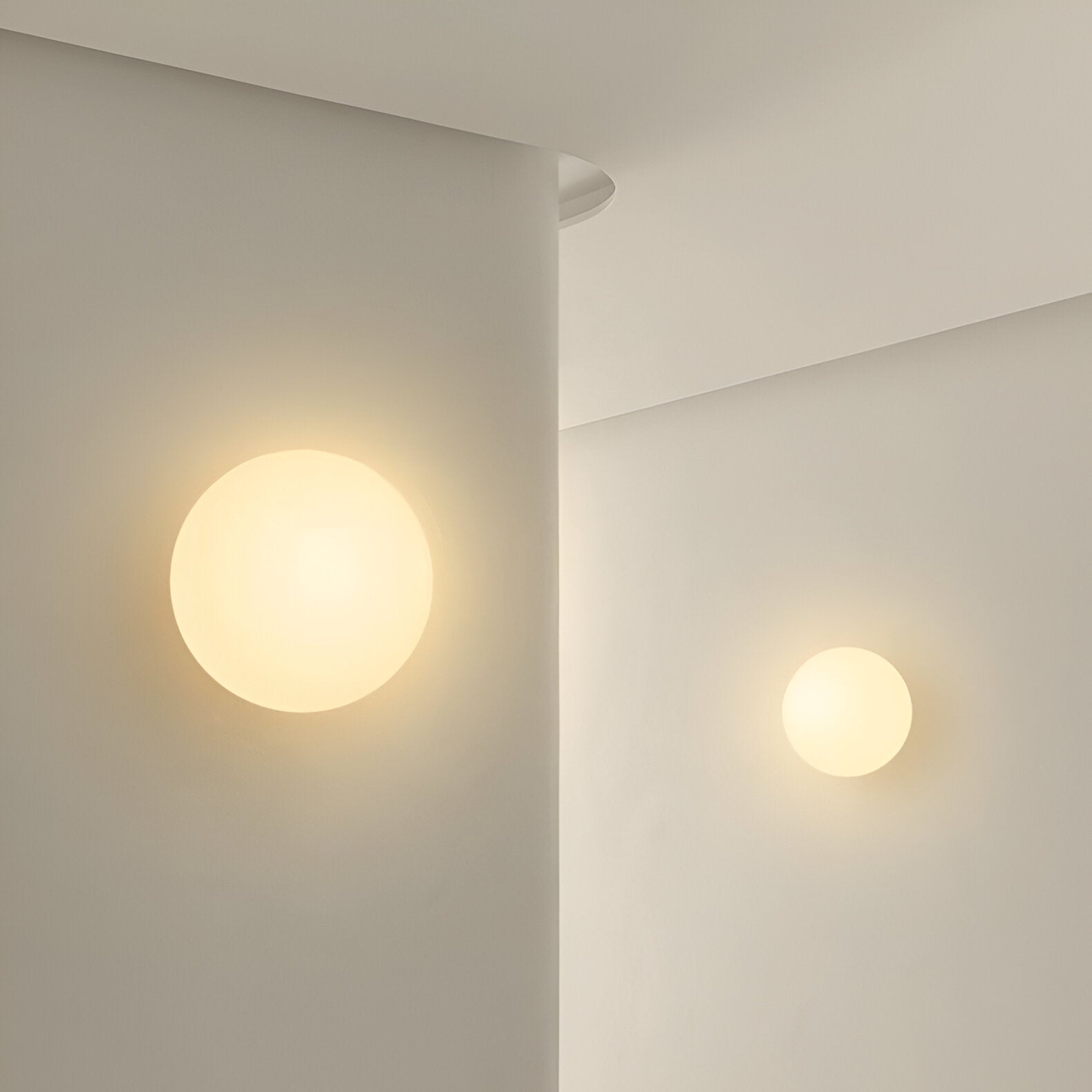 Minimalist Frosted Glass Wall Light LED Light With Iron Base