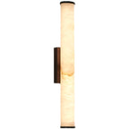 Minimalist Marble Tube Wall Light With Rectangular Backplate