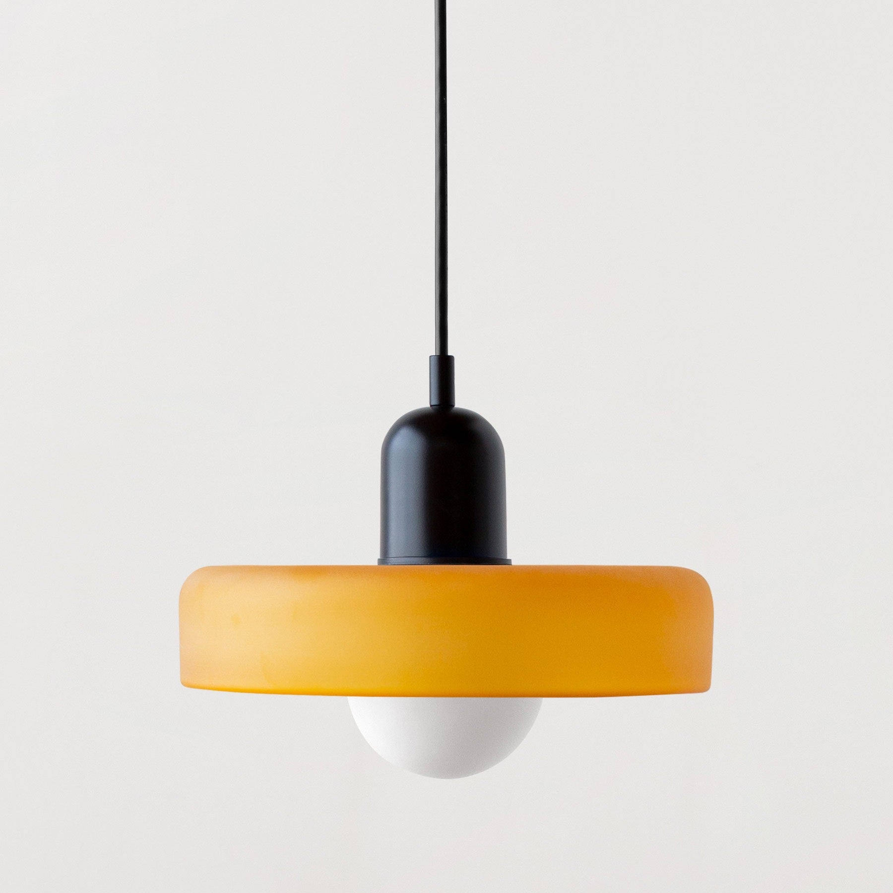 Modern Glass Pendant Light With Halo Shade