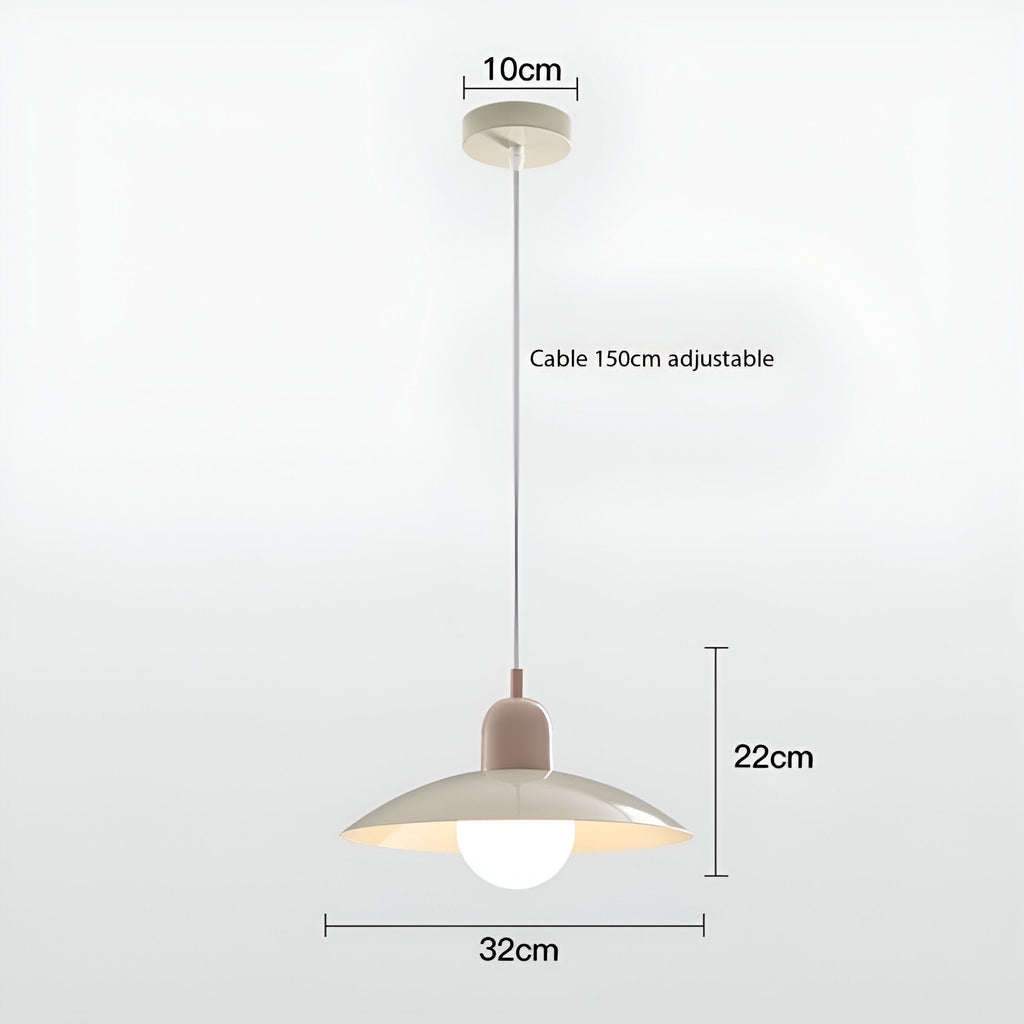 Bauhaus Minimalist Wrought Iron Pendant Light With Dome Shade
