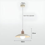 Bauhaus Minimalist Wrought Iron Pendant Light With Dome Shade
