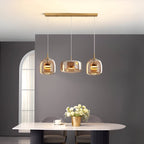 Retro Trio pendant lights LED Light With Hand-Blown Glass Shades