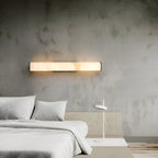 Minimalist Marble Tube Wall Light With Rectangular Backplate