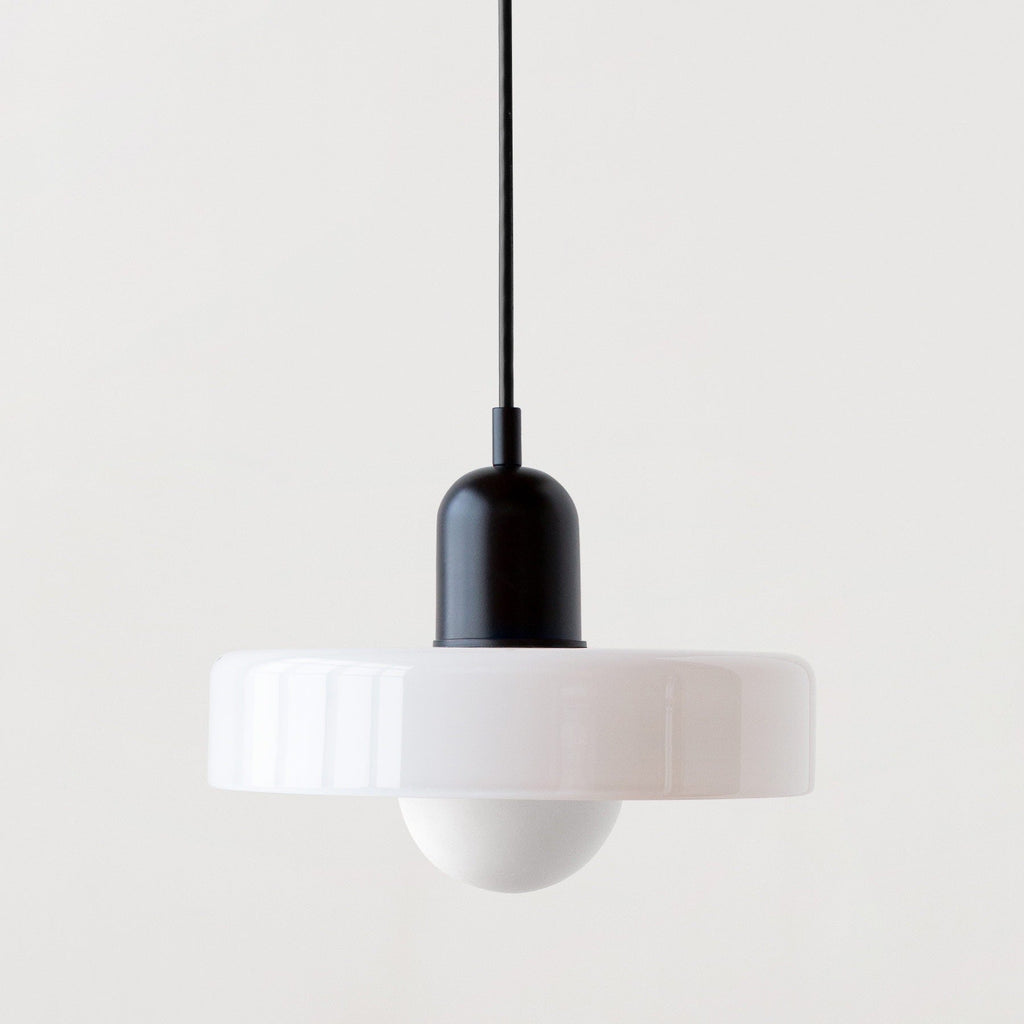 Modern Glass Pendant Light With Halo Shade