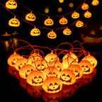Halloween Pumpkin Fairy Lights LED String Lights with Jack O Lantern Shades Festive Indoor Lights for Party | Bedroom and Window Decoration