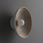 Retro Ceramic Disc Wall Light With Center Globe