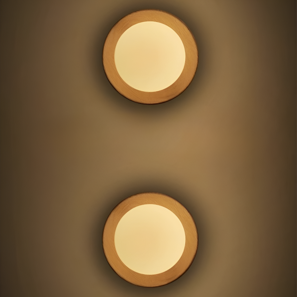 Nordic Natural Wood Wall Light LED Light With Globe Shade