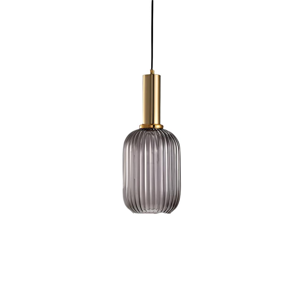 Retro Coloured Glass Pendant Light With Iron Fitting