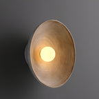 Retro Ceramic Disc Wall Light With Center Globe