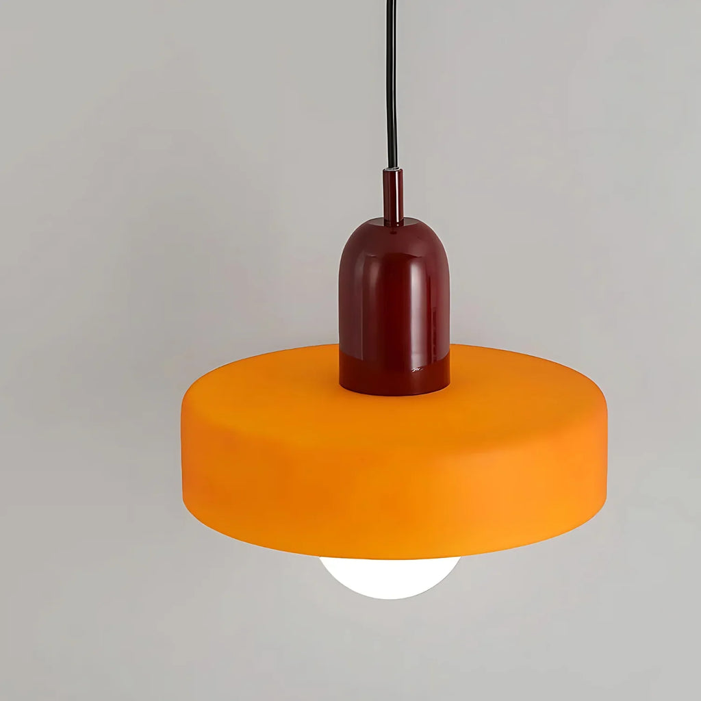 Modern Glass Pendant Light With Halo Shade