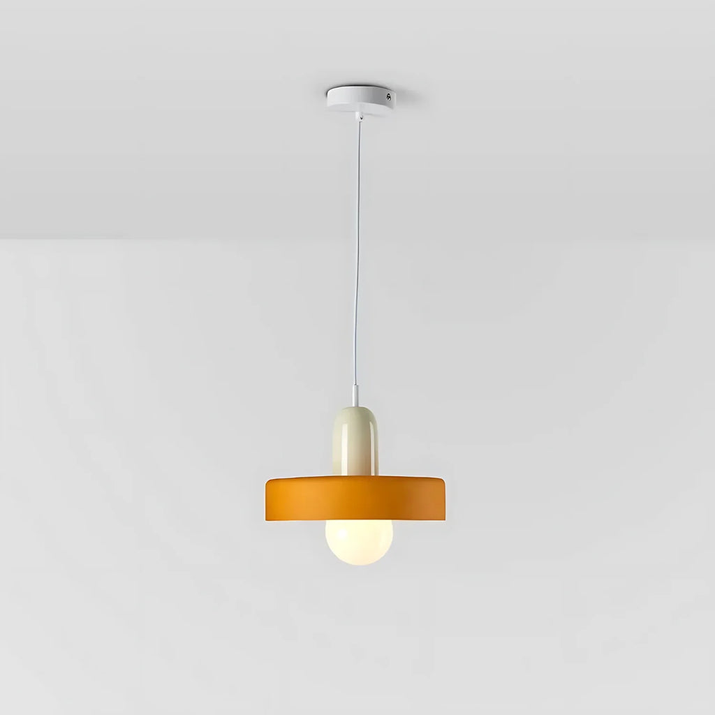 Modern Glass Pendant Light With Halo Shade