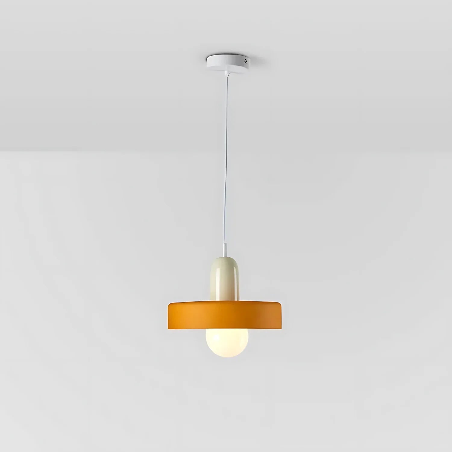 Modern Glass Pendant Light With Halo Shade
