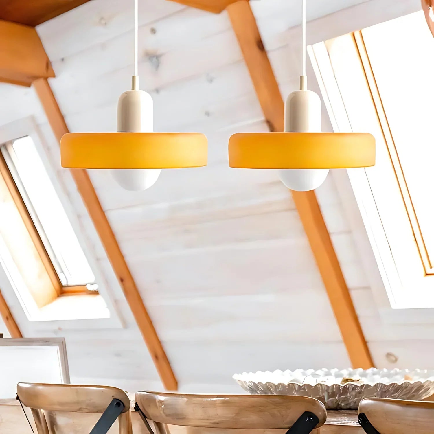 Modern Glass Pendant Light With Halo Shade