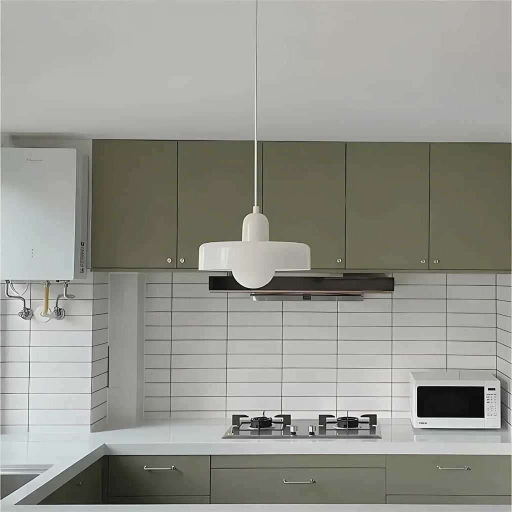 Modern Glass Pendant Light With Halo Shade