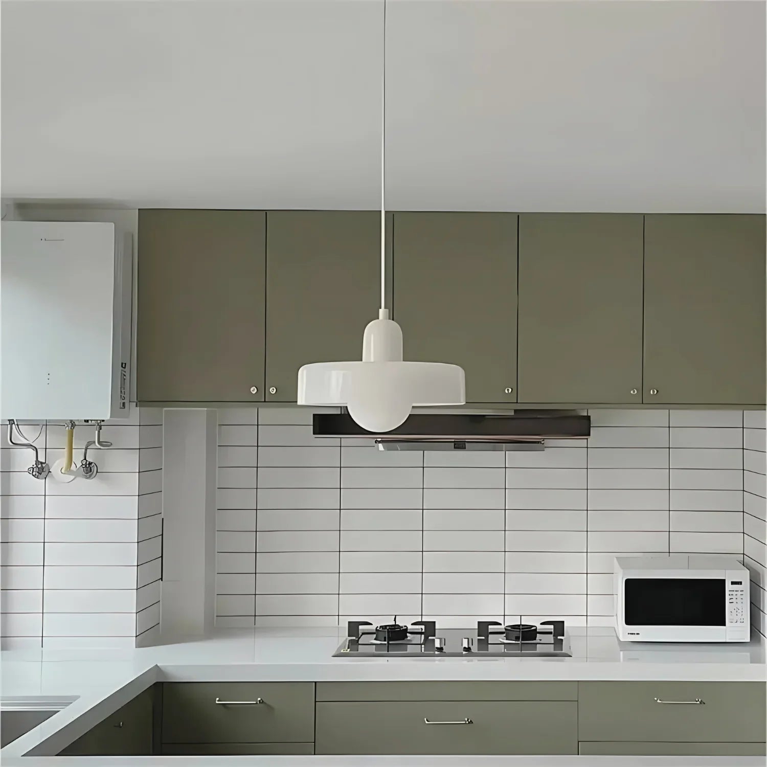 Modern Glass Pendant Light With Halo Shade