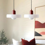 Modern Glass Pendant Light With Halo Shade