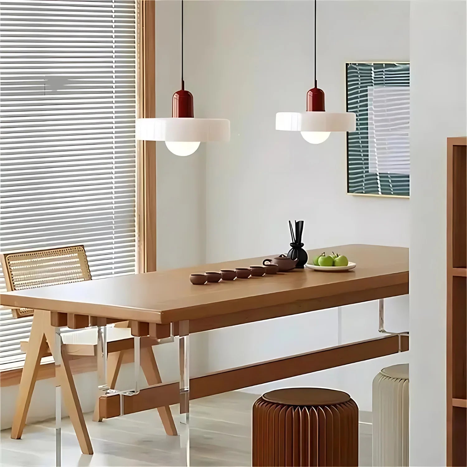 Modern Glass Pendant Light With Halo Shade