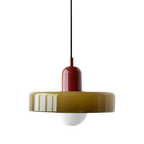 Modern Glass Pendant Light With Halo Shade