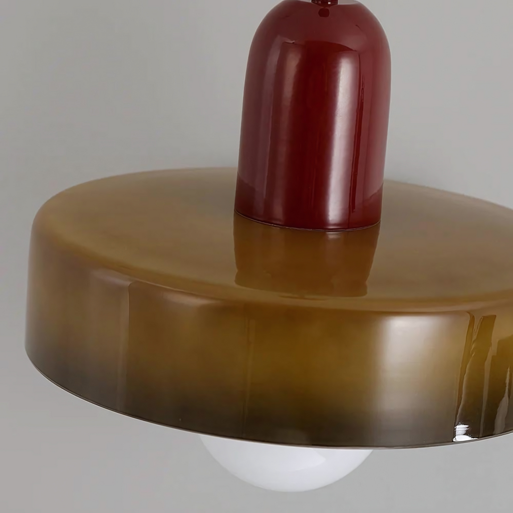 Modern Glass Pendant Light With Halo Shade