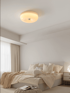 Bauhaus Round Glass Flush Mount Ceiling Light With Center Finial