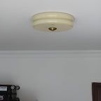 Bauhaus Round Glass Flush Mount Ceiling Light With Center Finial