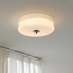 Bauhaus Round Glass Flush Mount Ceiling Light With Center Finial