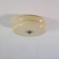Bauhaus Round Glass Flush Mount Ceiling Light With Center Finial