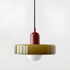 Adjustable Glass Pendant Lights With Opal Globe Shade