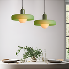 Adjustable Glass Pendant Lights With Opal Globe Shade