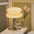 Glass Mushroom Table Lamp With Metal Base