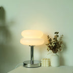 Glass Mushroom Table Lamp With Metal Base