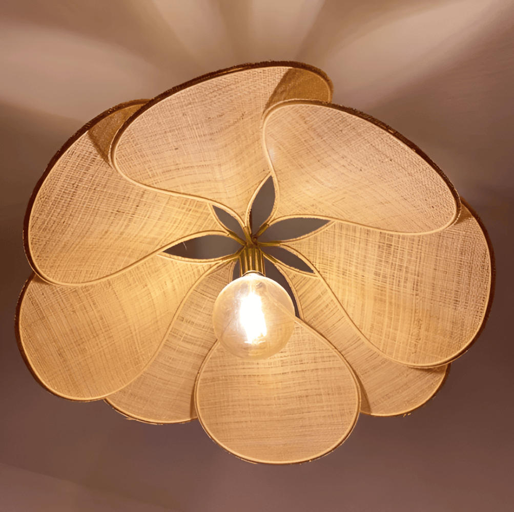 Flower Petal Fabric Pendant Lights With E27 Bulb And Adjustable Cord