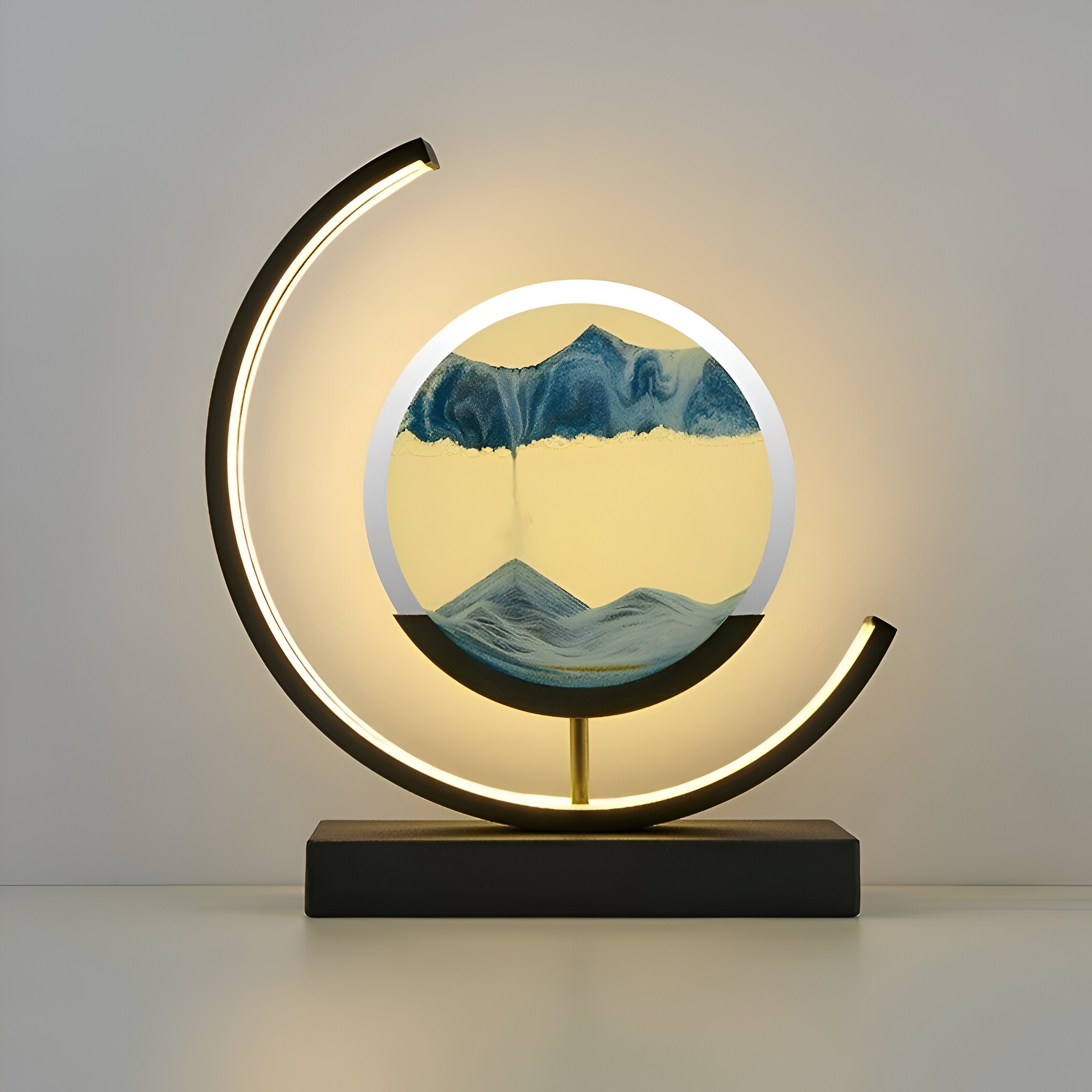 Table Lamp LED Light with Remote Control Moving Sand Art Picture