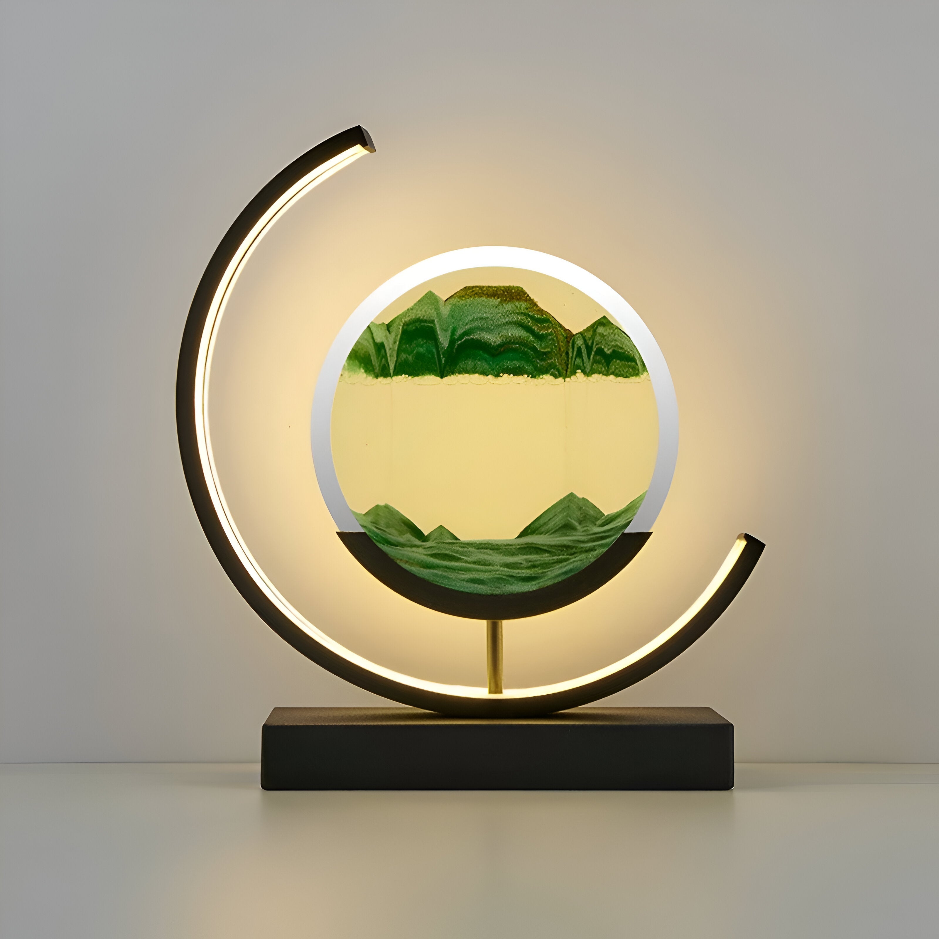 Table Lamp LED Light with Remote Control Moving Sand Art Picture