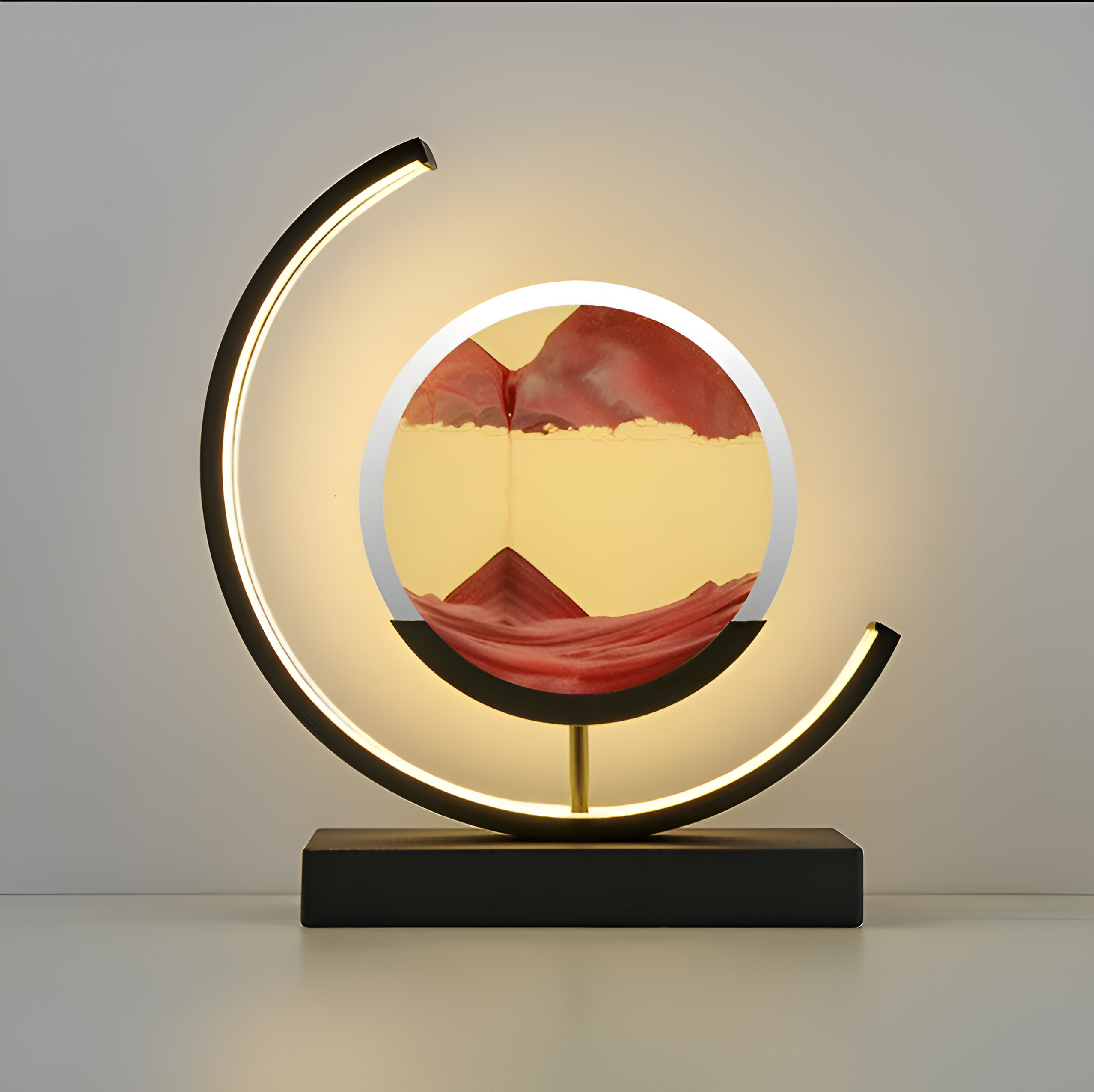 Table Lamp LED Light with Remote Control Moving Sand Art Picture