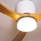 Wood Blade Ceiling Fan Ceiling Light With Remote Control