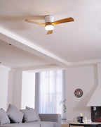 Wood Blade Ceiling Fan Ceiling Light With Remote Control