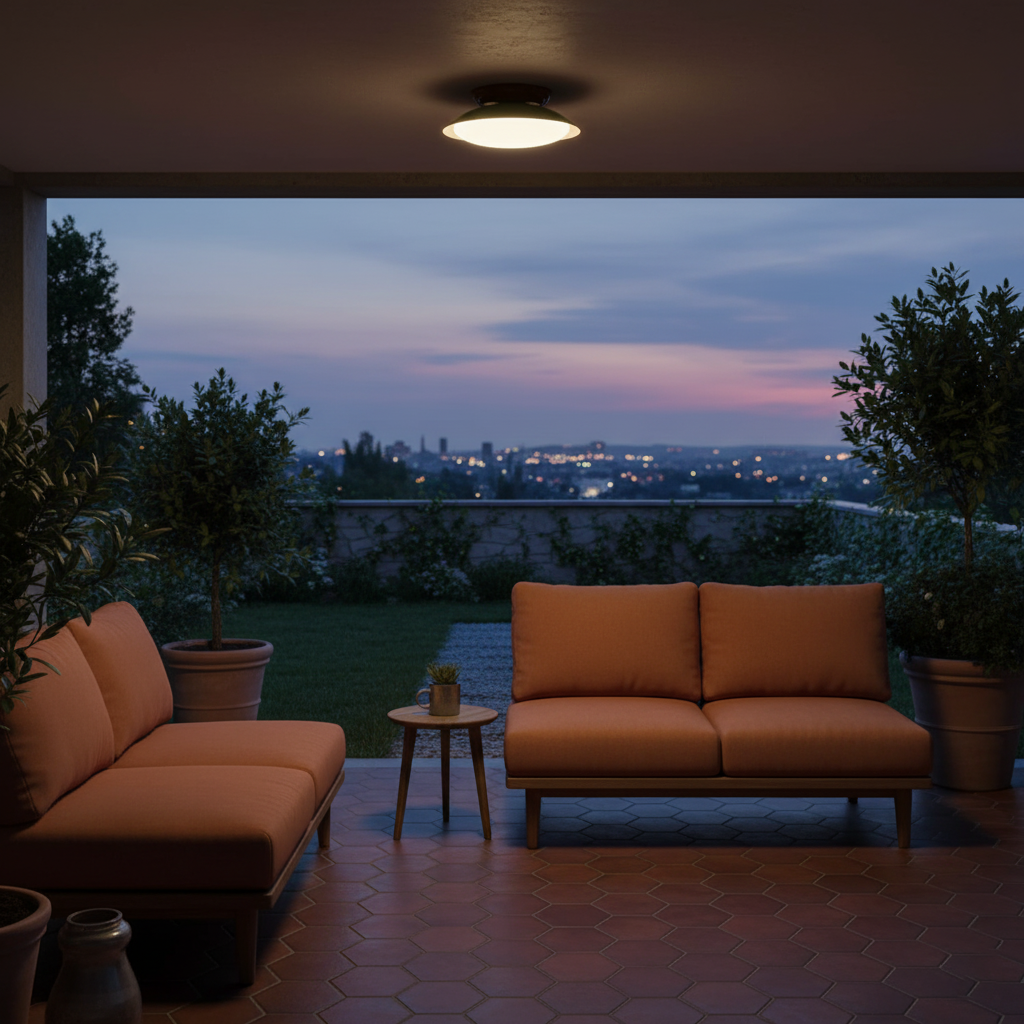 Modern Flush Mount Ceiling Light With Two-Tone Disc Shade