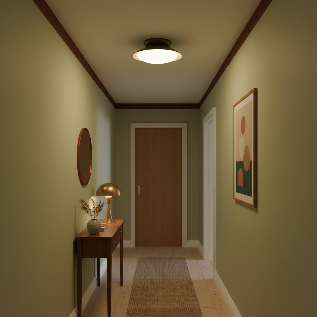 Modern Flush Mount Ceiling Light With Two-Tone Disc Shade