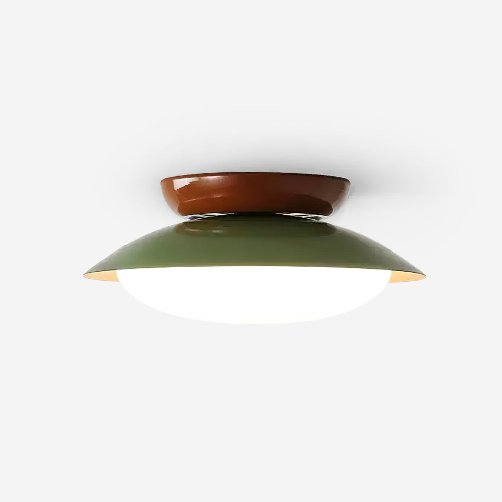Modern Flush Mount Ceiling Light With Two-Tone Disc Shade