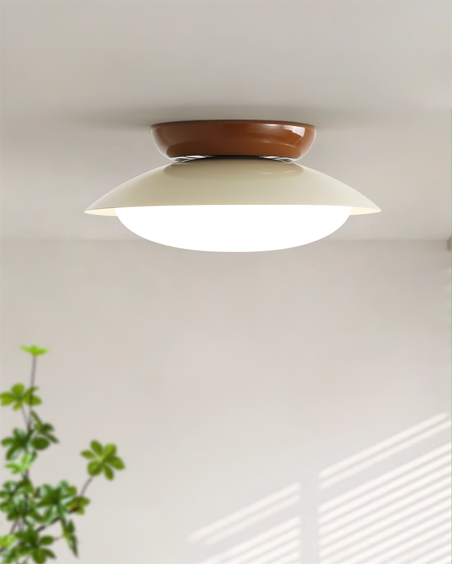Modern Flush Mount Ceiling Light With Two-Tone Disc Shade