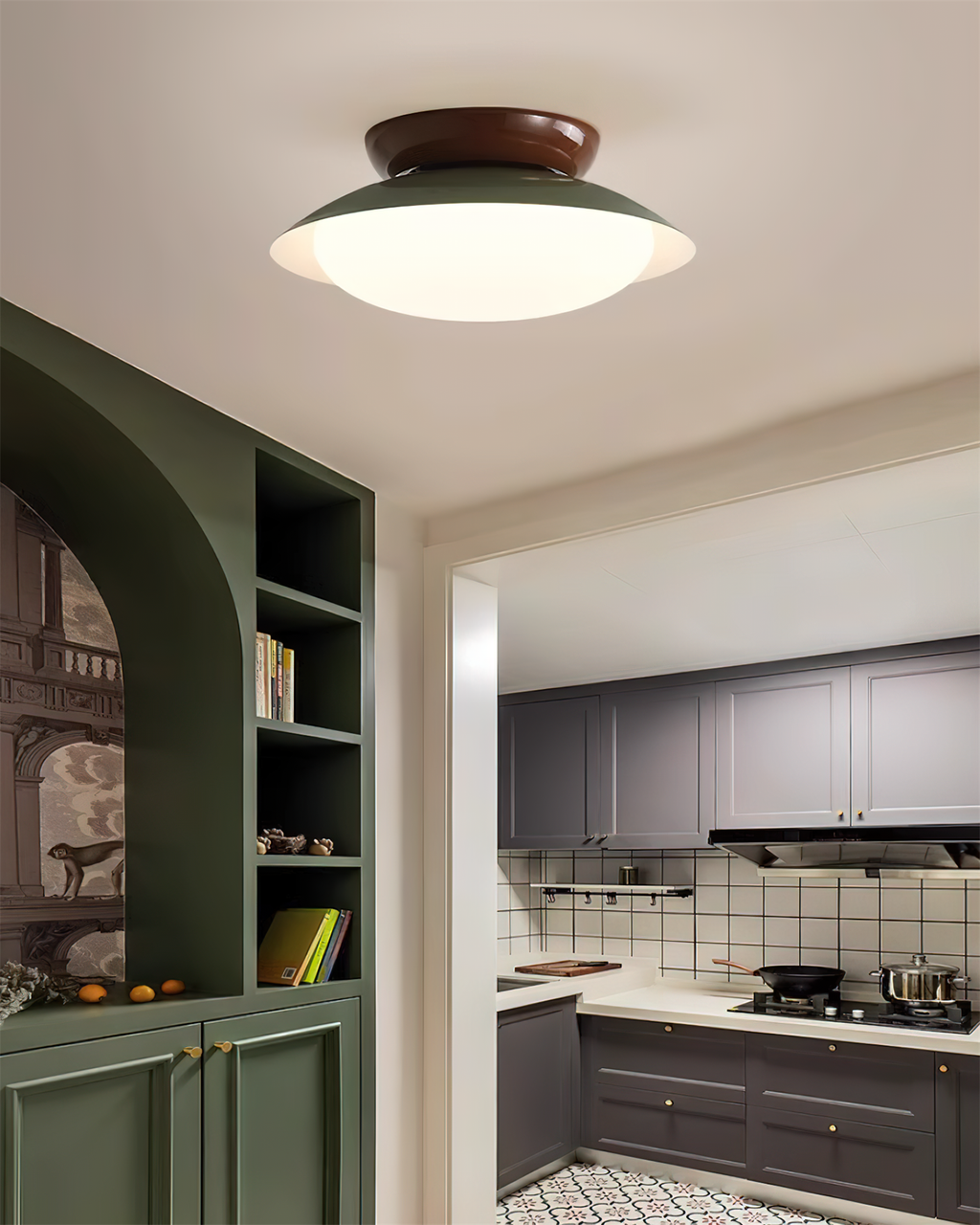 Modern Flush Mount Ceiling Light With Two-Tone Disc Shade