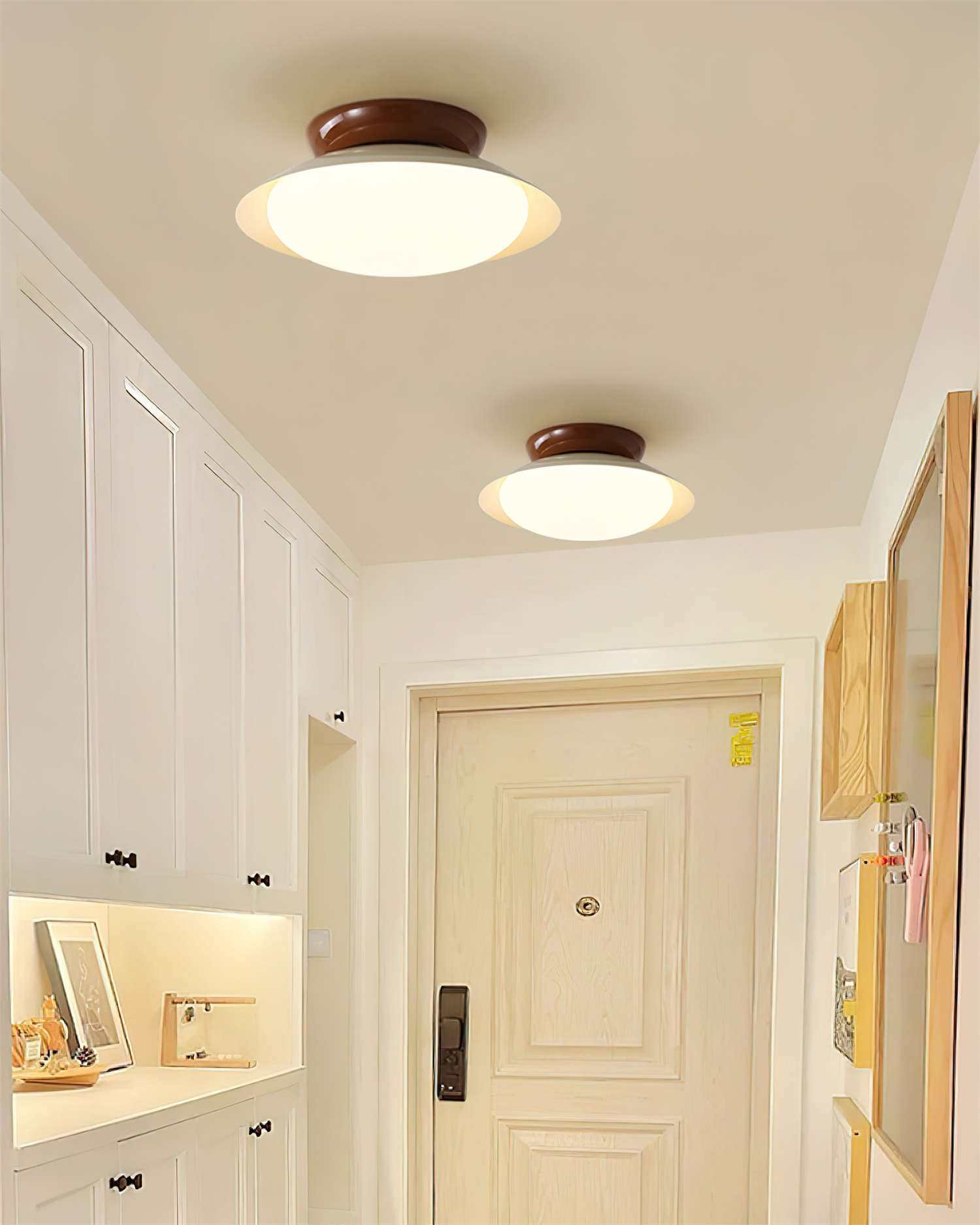 Modern Flush Mount Ceiling Light With Two-Tone Disc Shade