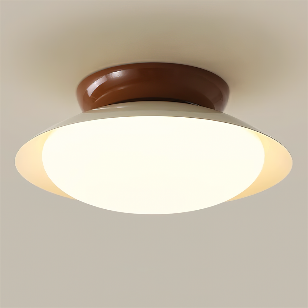 Modern Flush Mount Ceiling Light With Two-Tone Disc Shade