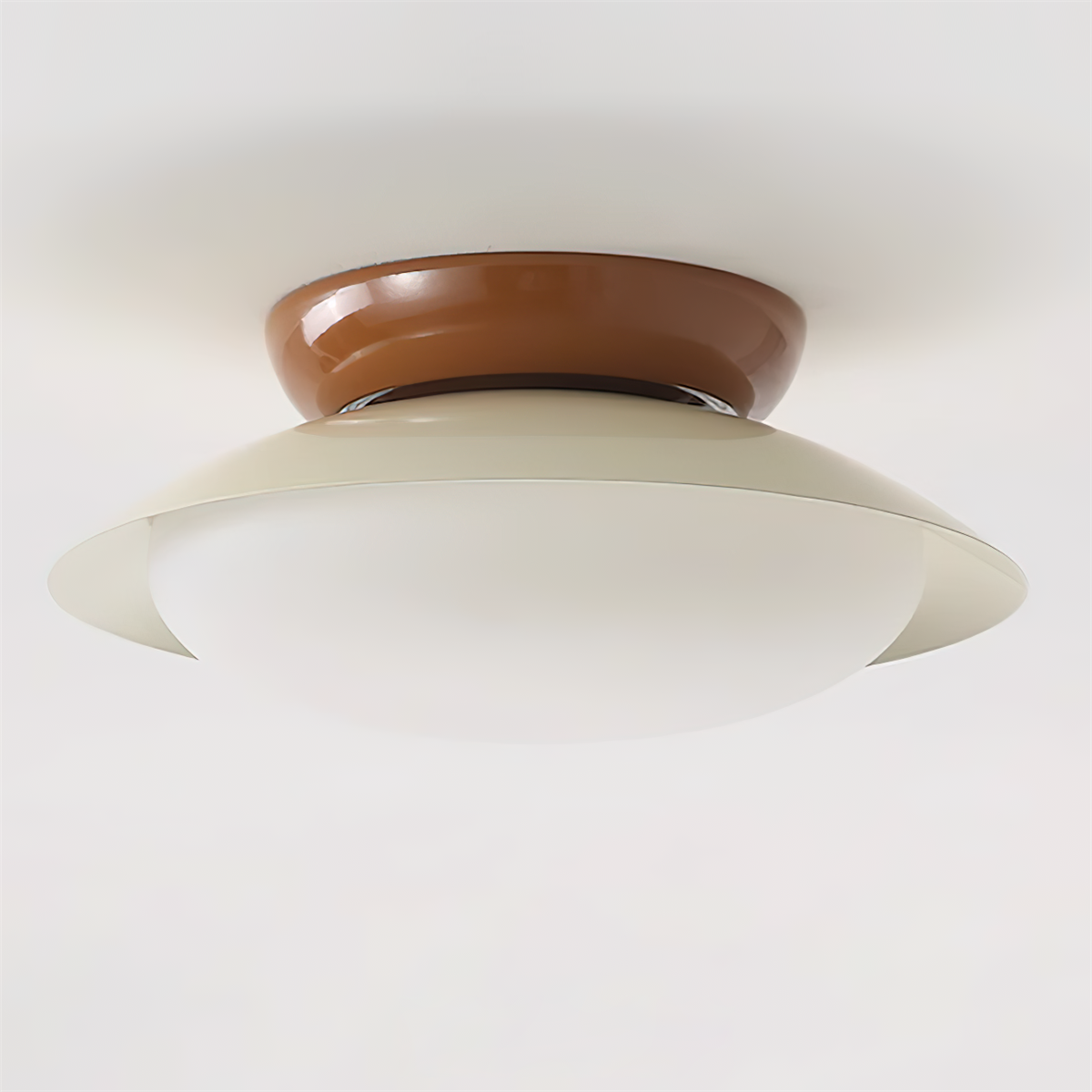 Modern Flush Mount Ceiling Light With Two-Tone Disc Shade