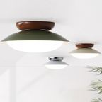 Modern Flush Mount Ceiling Light With Two-Tone Disc Shade
