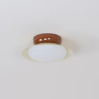 Modern Flush Mount Ceiling Light With Two-Tone Disc Shade